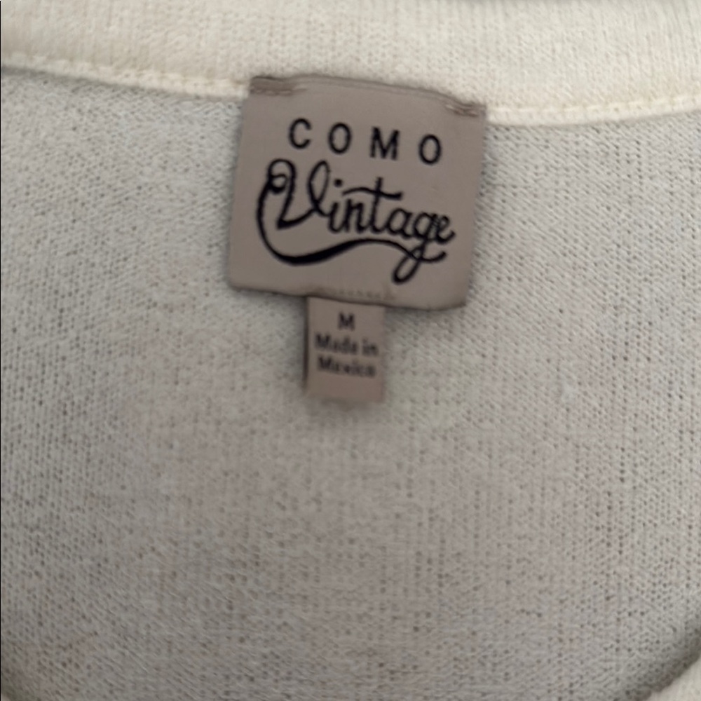 Como Vintage Cream Blouse with Puff Sleeves - Picture 2 of 3